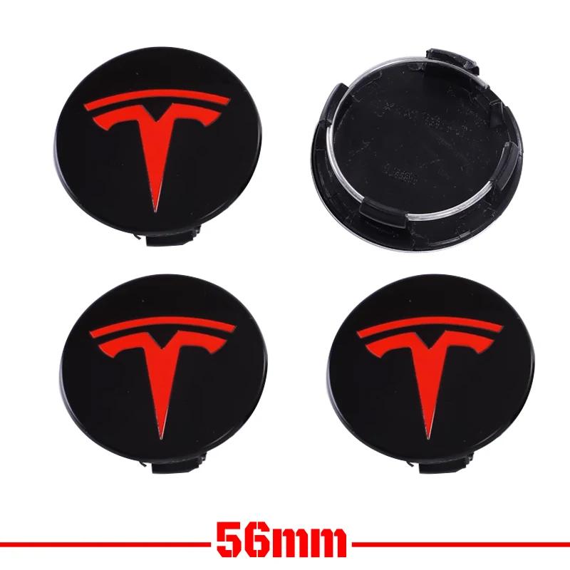 4pcs for Tesla Model 3 Model Y Badge Covers Hub Caps 4pcs 56mm Hub Center Caps for Tesla Model Y X S 2023 Auto Accessories Style