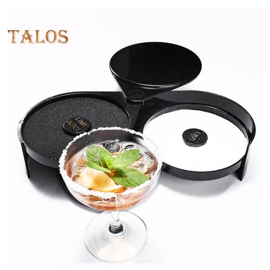 3 Tier Bar Glass Rimmer Salt And Sugar Rimmer Seasoning Box Cocktail Ingredient Separator Bartender Tool for Margaritas