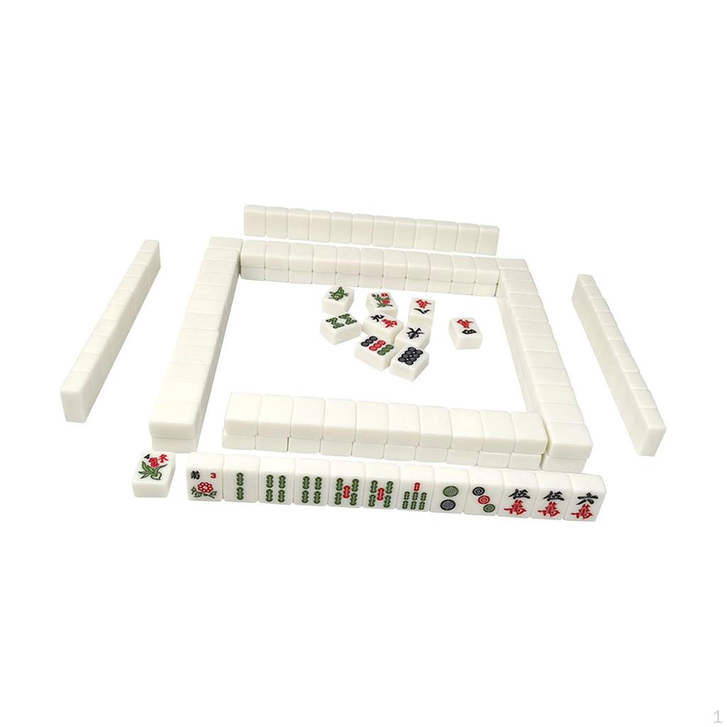 144 Pieces Chinese Version Game Set Mini Mahjong Tiles Party Supplies Classic Board Portable