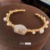 Baroque Pearl Open Bracelet - Elegant Light Luxury High-End Fashion Jewelry.