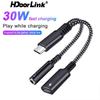 HdooLink 2 In 1 USB C To 3.5mm Headphone Jack Adapter Type C Charge Audio Aux Adaptor for Ipad Pro Samsung S20 Ultra Note 20 10 Huawei