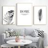 Black and White Flower Posters Print Fresh Wall Art Feather Dandelion Pictures Canvas Painting Living Room Decoration Wall Decor No Frame