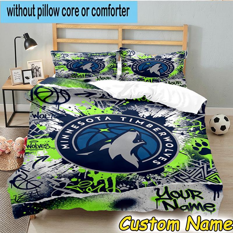 3pcs Custom Name Minnesota Logo Bedding Set Includes 1 Duvet Cover & 2 Pillowcases for All Seasons Dormitory Home Decor Christmas gifts