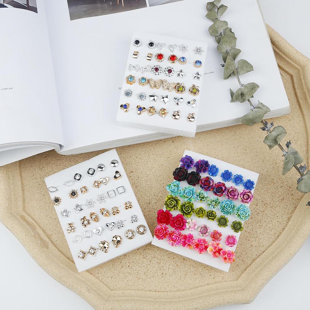 18 пар изысканных маленьких серег-гвоздиков, наборы для женщин и детей, ювелирные изделия из сережек