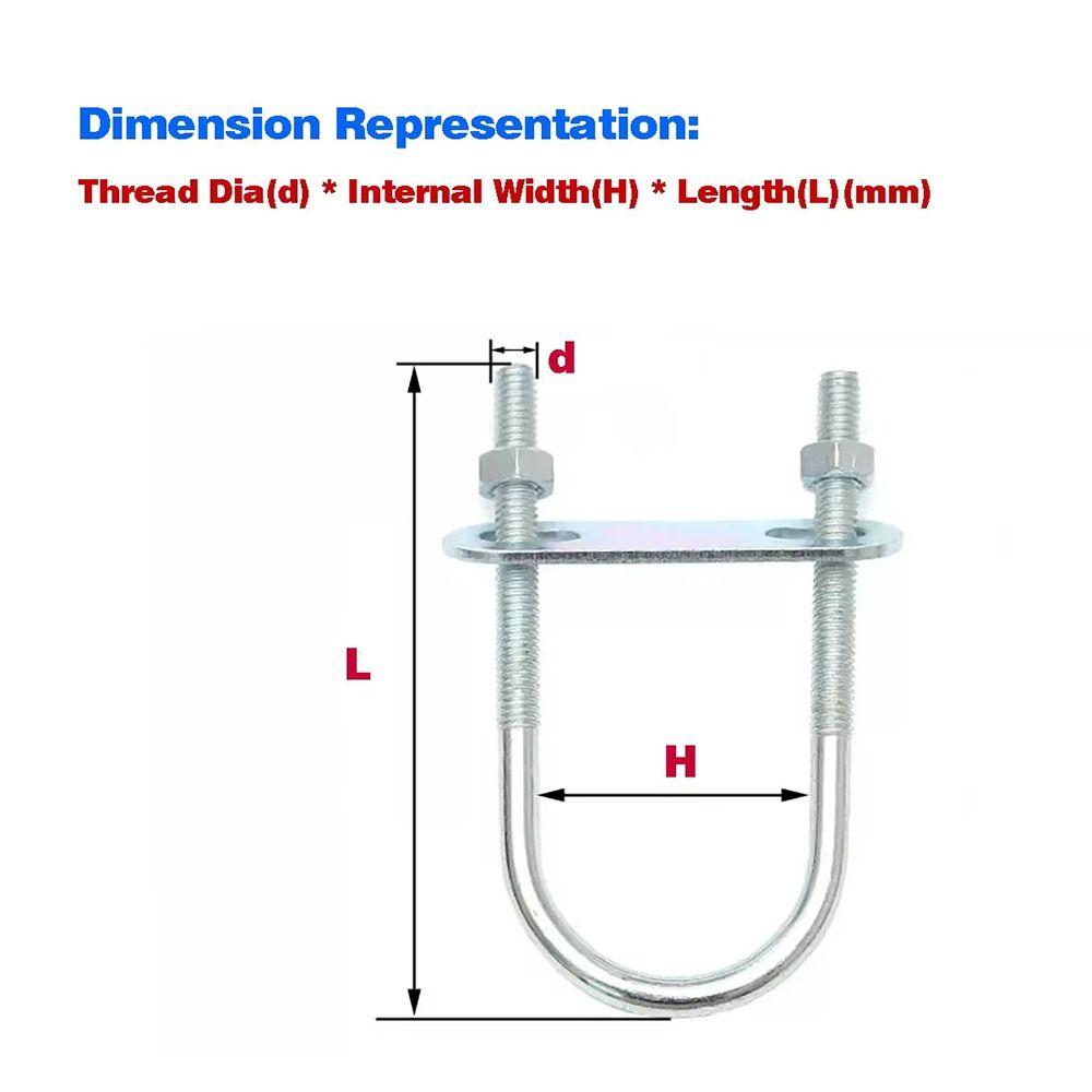 1 шт. Новый оцинкованный Q235 углеродистая сталь M8 зажим для круглой трубы с крепежными винтами круглый болт трубный U-образный хомут для круглой трубы