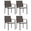 Garden Chairs with Cushions 4 pcs Brown 56 x 59 x 84 cm Poly Rattan