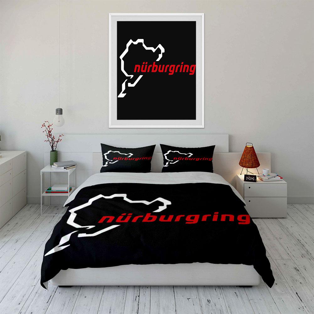 Track outline and "Nürburgring". Bedding sets Duvet cover sets Duvet covers Pillowcases(1*Duvet Cover 2*Pillowcases without duvet insert)