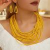 Glass Women Beaded Jewelry Set Multilayer Circular Design For Office Use Casual