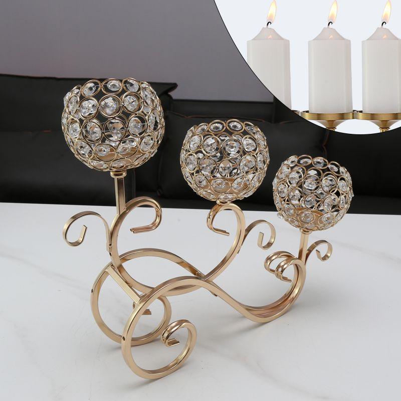 Скандинавские украшения для подсвечников, роскошные хрустальные украшения для гостиной, золотистого света, романтический подсвечник с перьями, новый продукт