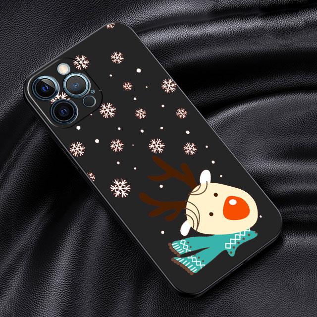 Чехол для Apple iPhone 14 13 11 12 Pro 7 XR X XS Max 8 Plus 6 6S SE 2022 13Pro черный мягкий телефон Funda милый мультяшный кукольный рождественский