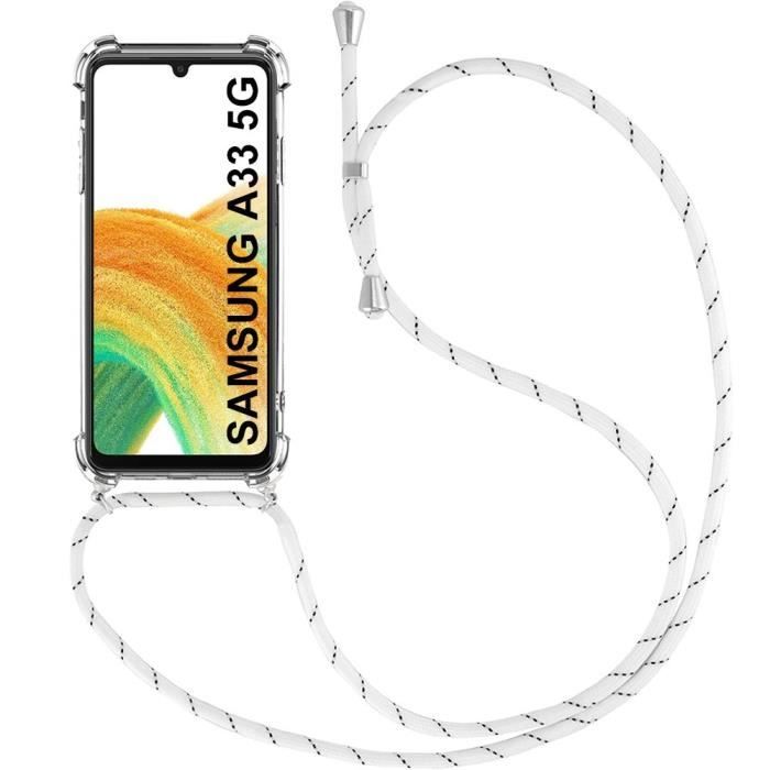Защитный чехол - PROSHOP - для Samsung Galaxy A33 5G - Ударопрочный ТПУ - Усиленные углы - Белый шнурок
