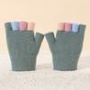 Детские вязаные перчатки Зимние перчатки без пальцев Мягкие цветные блоки Теплые наручные перчатки для мальчиков и девочек Для использования в помещении и на улице