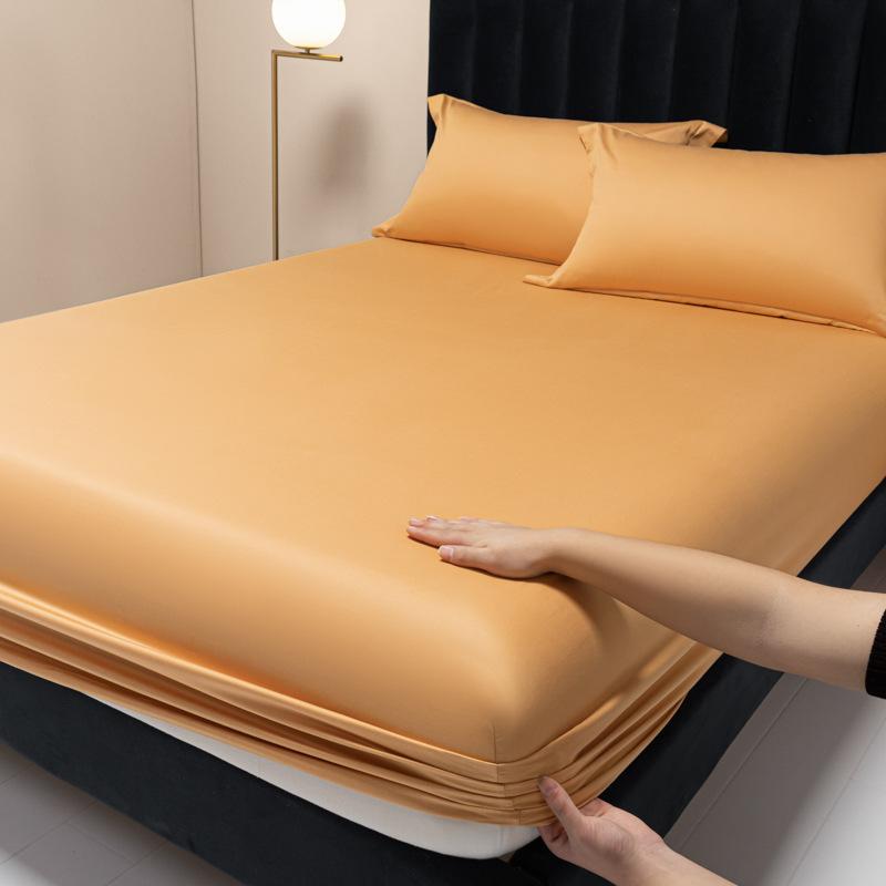 Новая цельная простыня из длинноволокнистого хлопка с 100 нитями, сплошной цвет, легкий роскошный защитный чехол для матраса