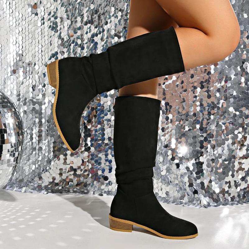 Мода 2025 Новая мода Осень Женские Универсальные Ботинки Европейский и Американский Модный Тренд Замшевые Ботинки Внешняя Торговля Большие Размеры Женские