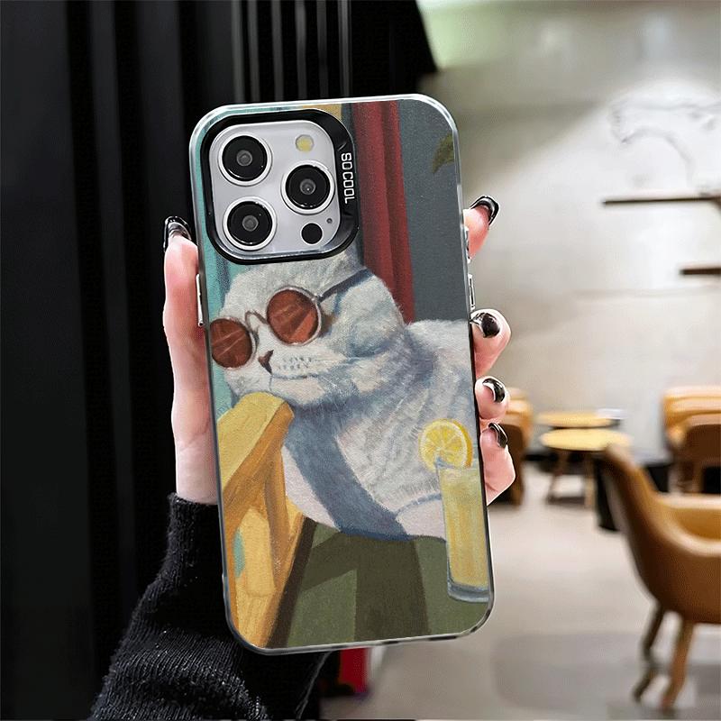 Смешные кошки Модный стиль Мягкий чехол для телефона для iPhone 15 16 17 Pro Max 17Air 16E 14 Plus 13 12 Mini Ударопрочный чехол Задняя крышка