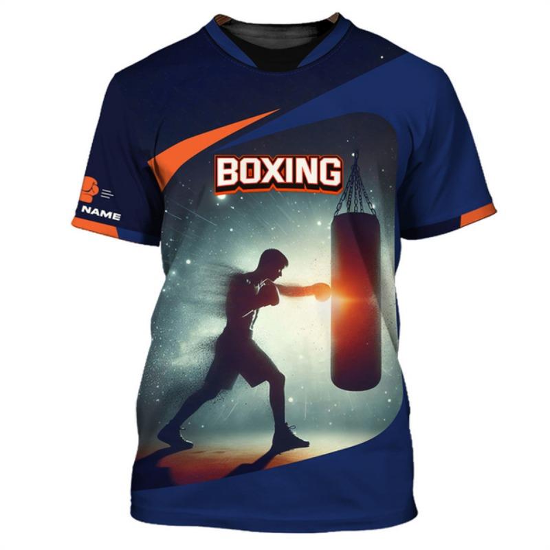 Бокс Фитнес Спортивная футболка Мужская одежда Индивидуальные 3D-печатные футболки с круглым вырезом Повседневная уличная беговая модная футболка Топ 2025