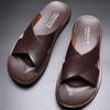 Popular Summer Double Skin Men's Sandals Casual Beach Shoes Leather Slippers Fashion Men's Sandals