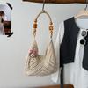 Вязаная сумка с ажурным crochet узором Спортивная сумка-тоут на одно плечо