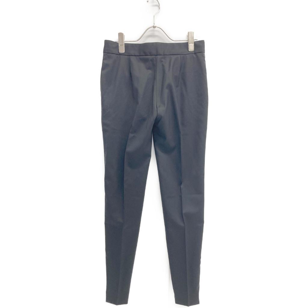 Stella Mccartney 531844 Black Wool Side Zip Center Pleated Tapered Slacks Bottoms 34 blackUsed