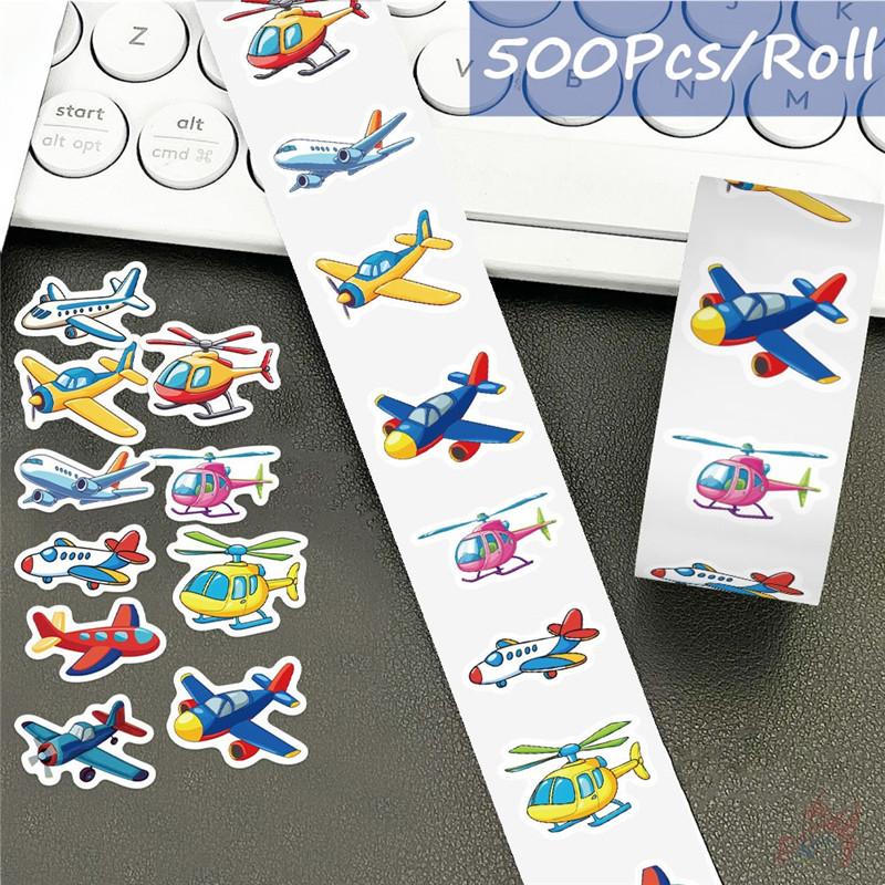 500 шт./рулон Мультяшные самолеты Детские наградные наклейки - Сделай сам Скрапбуки Альбом Декор Запечатывающая этикетка Наклейки