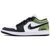 Air Jordan 1 Кожаная Амортизация, Износостойкие Низкие Винтажные Баскетбольные Кроссовки Унисекс Черный Зеленый Белый 553558-165(Команда374-)