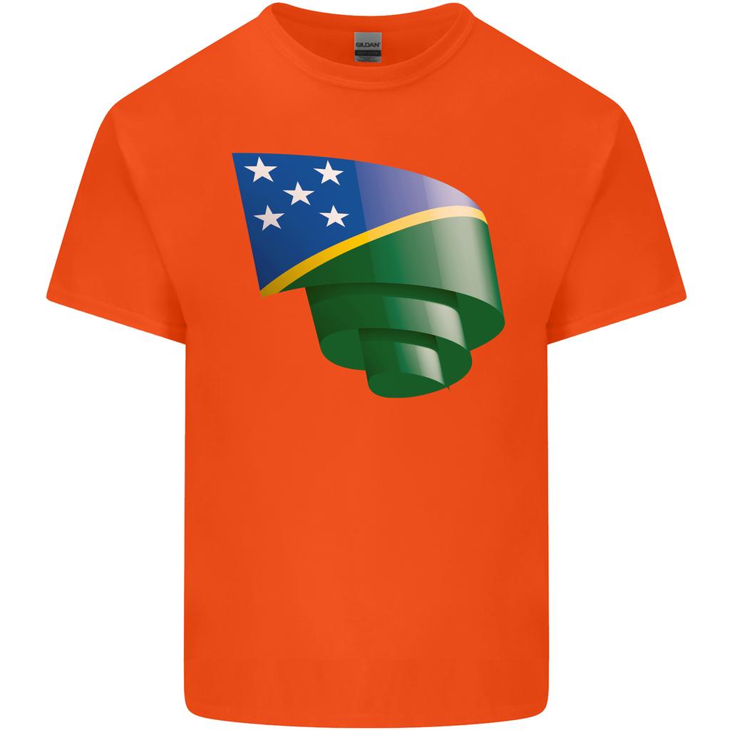 Curled Solomon Islands Flag Day Football Unisexs Light Cotton TShirt