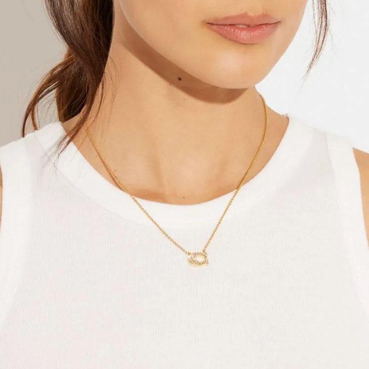 COACH Gold Plated Brass Necklaces Women's Gold 91433_GLD