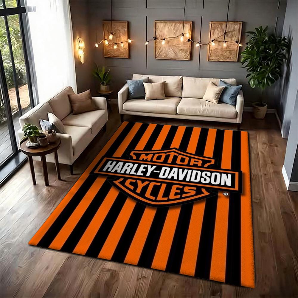 Harley Davidson Biker Flames Carpet Home Decor Doormat Art Room Christmas Gifts