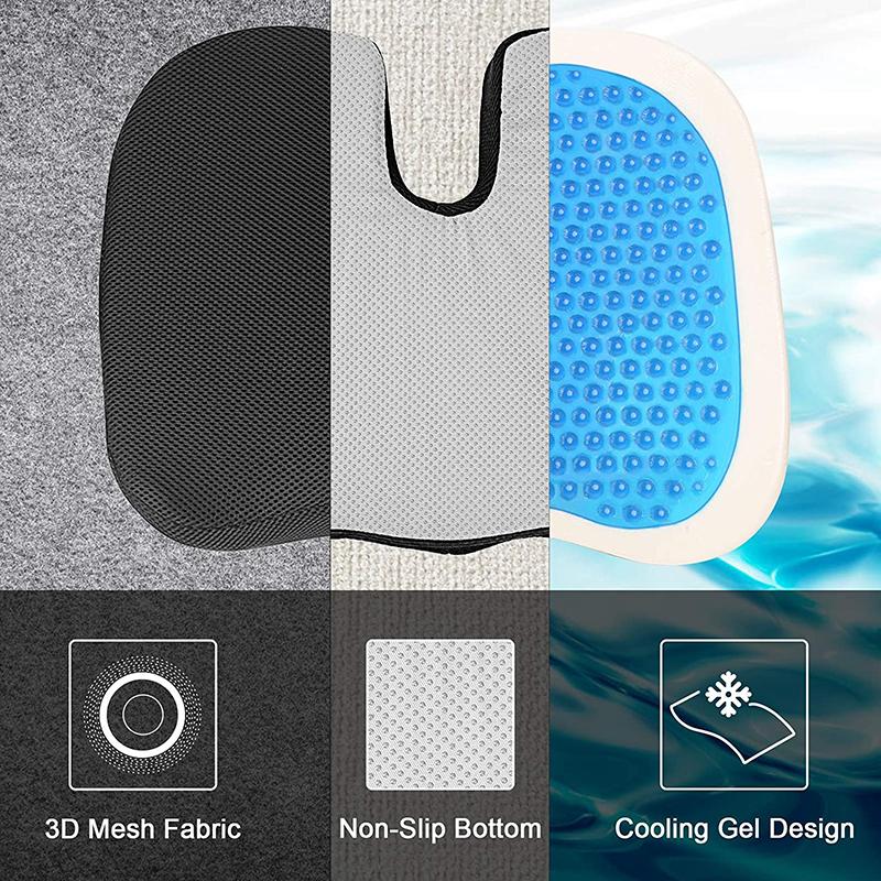 Автомобильная гелевая ортопедическая подушка с эффектом памяти, новая U-образная подушка для сиденья для путешествий, подушка для стола, работы, игровые аксессуары, подушка для стула при ишиасе