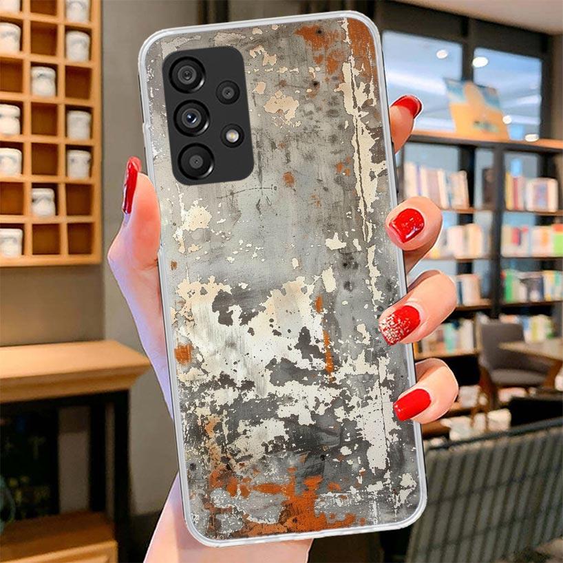 Vintage Industrial Style Rusty Pattern Phone Case For Samsung Galaxy A12 A22 A32 A52 A72 A02S Phone Case Note 20 Ultra 10 S10 Pl