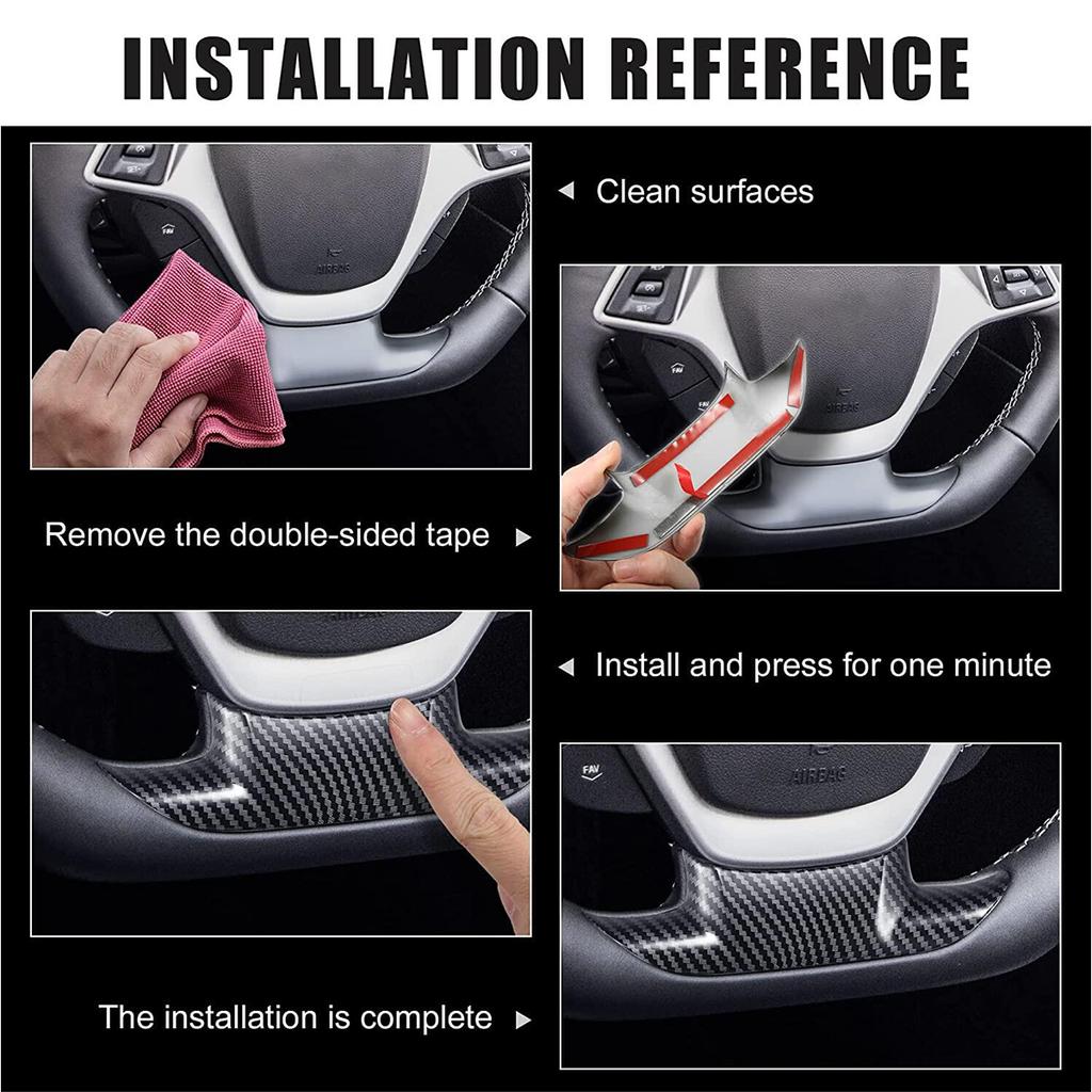 Чехлы на руль автомобиля в стиле углеродного волокна, наклейка для Chevrolet Corvette C7 2014-автомобильное украшение интерьера