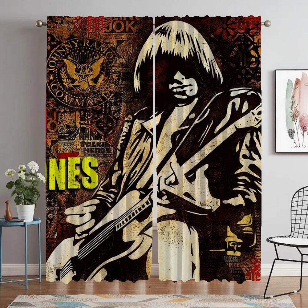 Шторы Ramones Детские шторы для спальни Жалюзи Блэкаут штора для комнаты 2 панели Хэллоуин украшение Перегородка Гостиная