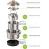 Camp cooker setcookeroutdoor setmountaineering potcooking utensilsstainless steelcompactlightweightdisaster preparednesscampingwith storage bag4-piece