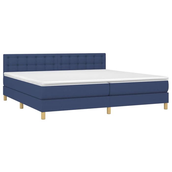 Maison Exclusive - Sommier à lattes de lit et matelas et LED Bleu 200x200 cm Tissu