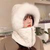 Women's Versatile Solid Color Thickened Fu Ear Protection Warm Hat, Comfortable Coldproof and Windproof Warm Hat