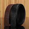Belts: Men's Pattern No Headless Headless 3.3 Wide Smooth Buckle Leather Belt Belt Strap Unbuttoned Trouser Belt