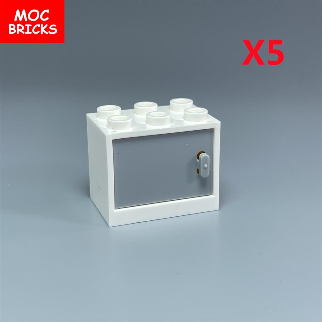Коробка-шкафчик для кубиков MOC Контейнер 2x3x2 Шкафы Собираемые Частицы 4532 4533 Городской Дом Строительные Кирпичики Детали