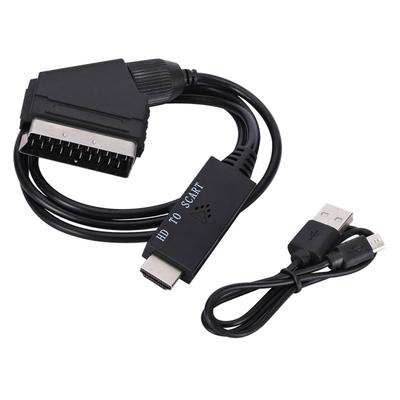 Переходник-адаптер Plug and Play с USB-кабелем питания Кабель-конвертер HDMI-совместимый в SCART Низкое энергопотребление