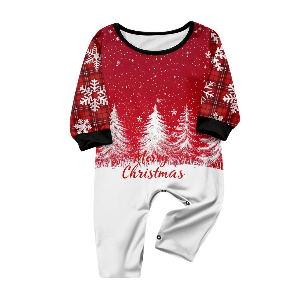 Christmas Print Cute Family Set Pajamas, Home Clothes, Family Set Long Sleeve Top Pants Set