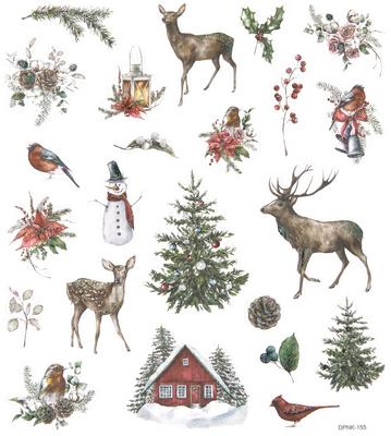 Christmas Winter Nature Glitter Decorative Stickers