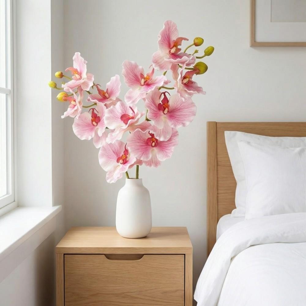 Butterfly Orchid Artificial Orchid Flower Real Touch Realistic Faux Phalaenopsis Handmade Luxury Simulation Big Moth Orchid