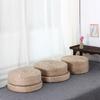 Tatami Cushion Natural Straw Hand Woven Meditation Japanese-style Household Padded Round Pouf for Garden