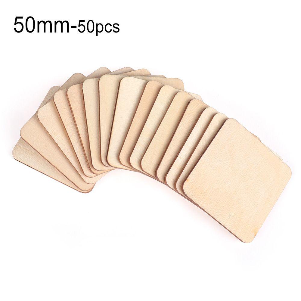 Wedding Decor Scrapbooking DIY Writing Ornament Wooden Tags Blank Plaque Square Wood Pieces