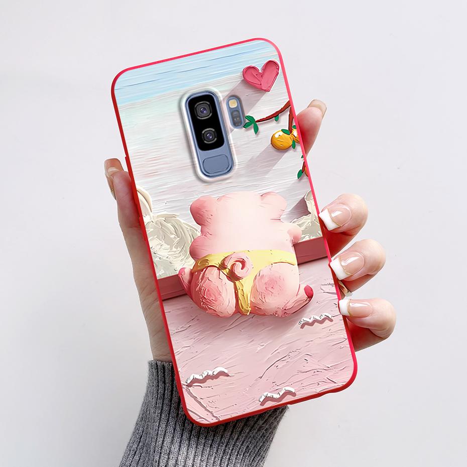 Силиконовая задняя крышка для Coque Samsung Galaxy S9 Plus Милый кролик панда Защитный мягкий чехол для телефона SamsungS9 S9Plus Funda Capas