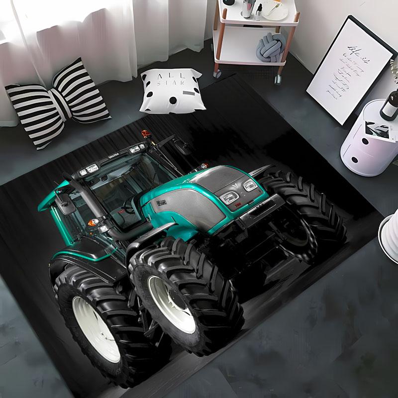 Car Tractor Series Pattern Carpet, Living Room and Bedroom Household Items, kids Room Sofa Mat Doormat Floor  Anti-slip Rug Gift