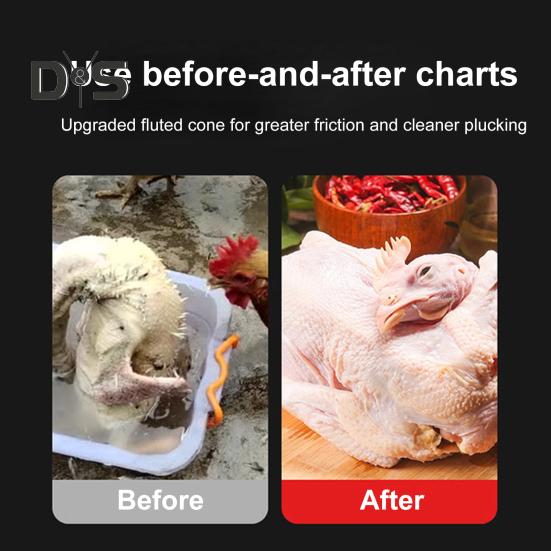 Electric Chicken Plucker Machine Handheld Poultry Feather Plucker Portable Automatic Hair Puller for Chickens Turkeys Ducks Waterproof Rechargeable