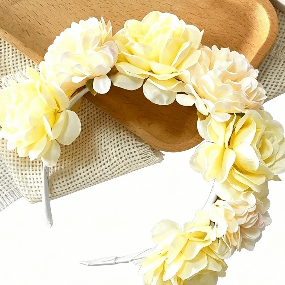 Vintage Artificial Flower Crown Romantic Bohemian Hair Accessories Colorful Floral Headband Women