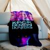 KPop Demon Hunters Theme Printed Blanket - Perfect for Couch, Bed, Travel & Outdoor Use | Machine Washable, Cozy & Durable.