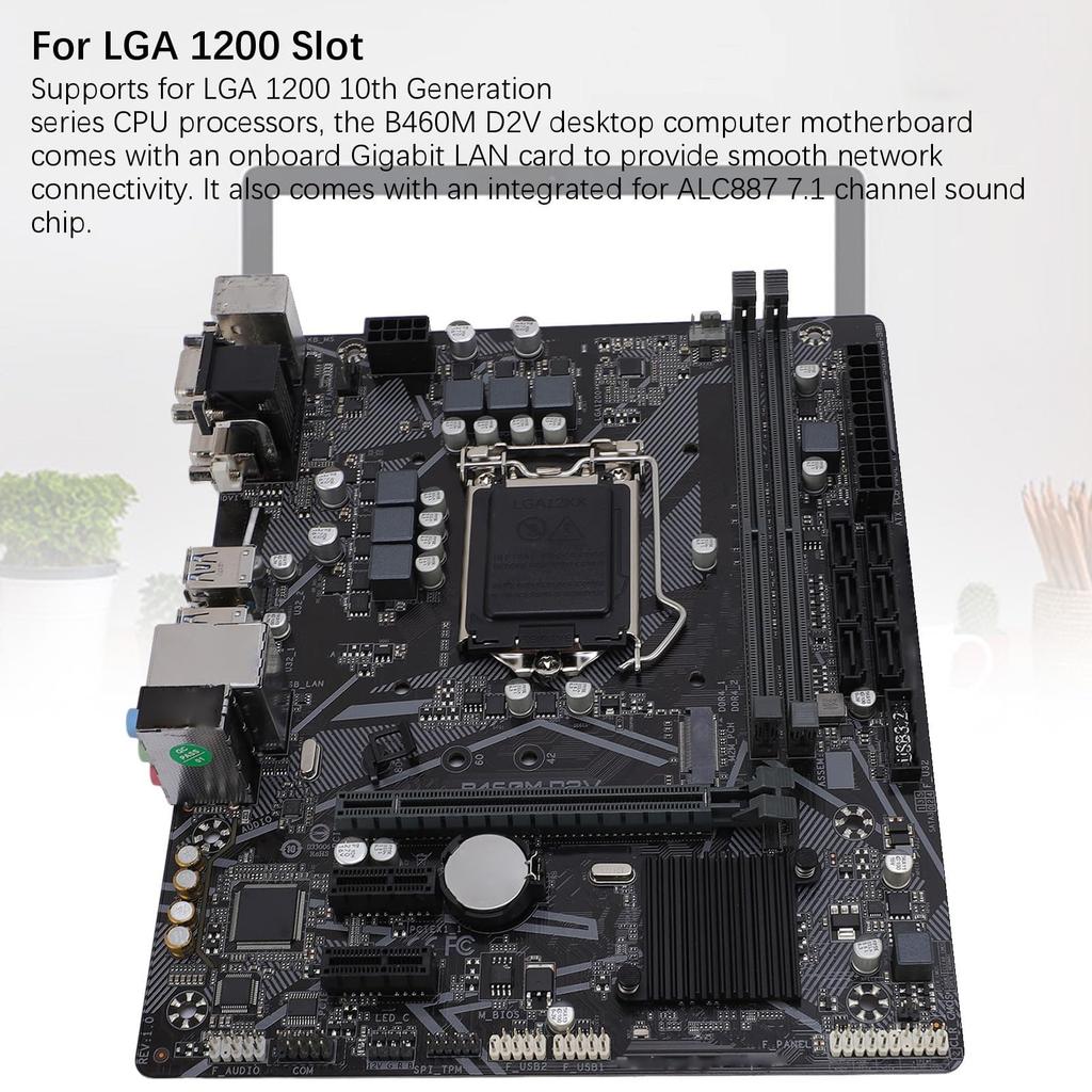 B460M D2V LGA 1200 PCI E Computer Motherboard M ATX DDR4X2 DIMM DVI and VGA Output Multiphase Power Mainboard 64GB Motherboard, 3.0