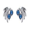 [R4809] - Silver Earrings 'Sissi' Silver Blue (rhodium) - 11x7mm